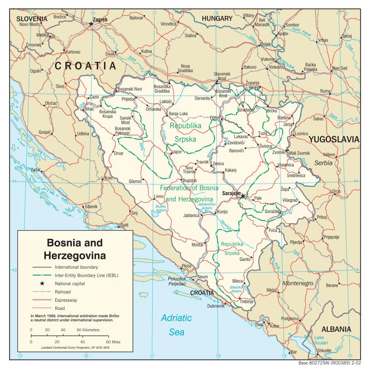 Bosnia-Herțegovina hartă