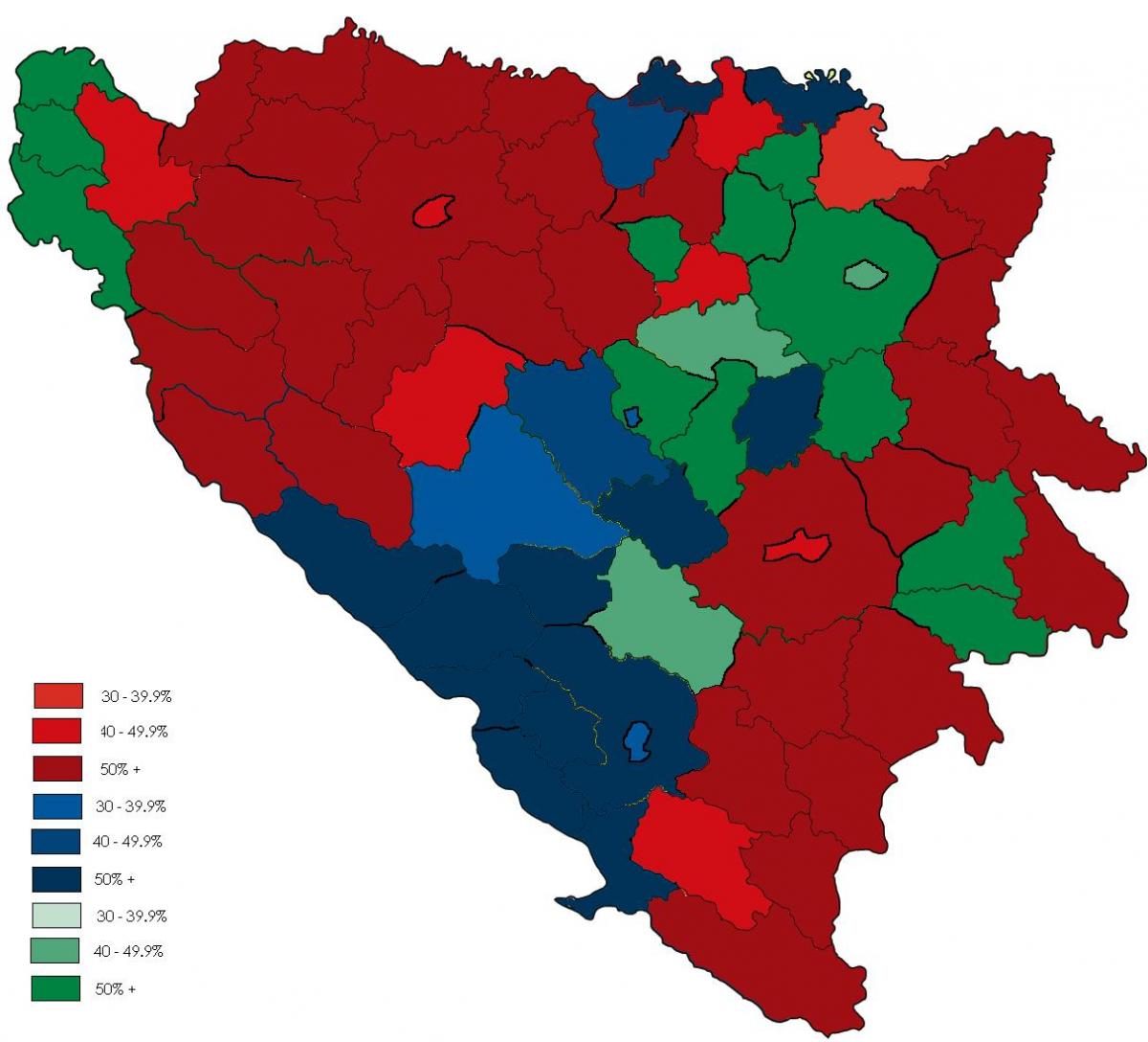 Bosnia religie hartă