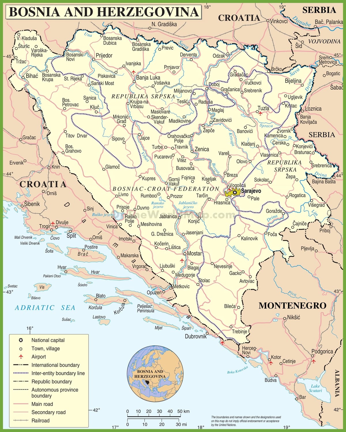 Harta Bosnia drum