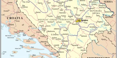 Harta Bosnia turistice
