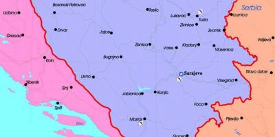 Bosnia și Herțegovina hartă politică