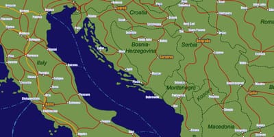 Bosnia hartă de cale ferată