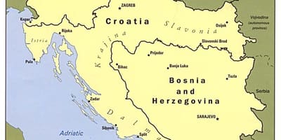 Harta Bosnia și Herțegovina și în țările din jur