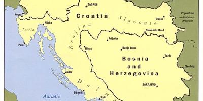 Harta Bosnia și Herțegovina și în țările din jur